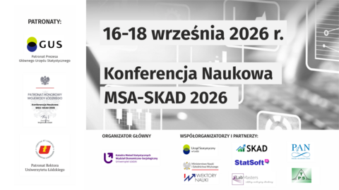 Konferencja Naukowa Multivariate Statistical Analysis (MSA) - Sekcja Klasyfikacji i Analizy Danych (SKAD) 2026